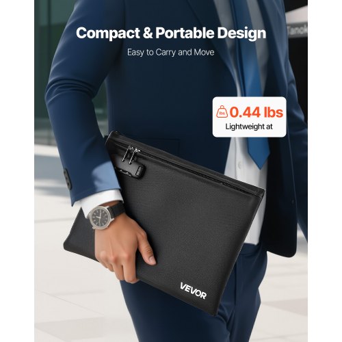 Brandsäker dokumentväska, 1000 ℃ värmeisolerad brandsäker och vattentät väska med lås, bärbar filförvaring säkerhetsorganisatör hemmakontor reseanvändning, för pass, viktiga dokument och filer |  EU