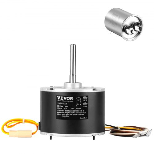 Condenser Fan Motor 5KCP39GFS166S, 3S003, 1/5 HP 208-230V, 825RPM, OEM Standard Upgraded Replacement Condenser Motor Reversible Rotating, Explosion-proof CBB65 7.5μF/370V Capacitor