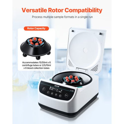 Centrifugmaskin 2/5/10/15/50 ml Hastighet 500-4000 rpm med 1 rotor och timer