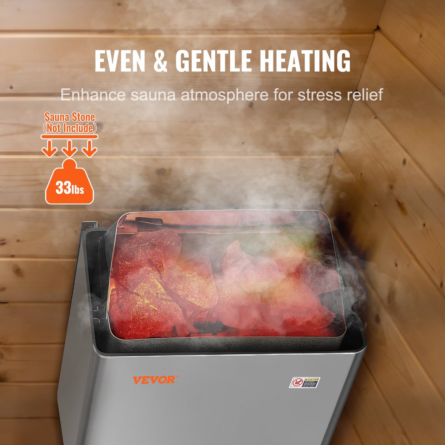 8KW Elektrisk bastuvärmare Inbyggd kontroll 8-12 m³HomeSpa rostfritt stål