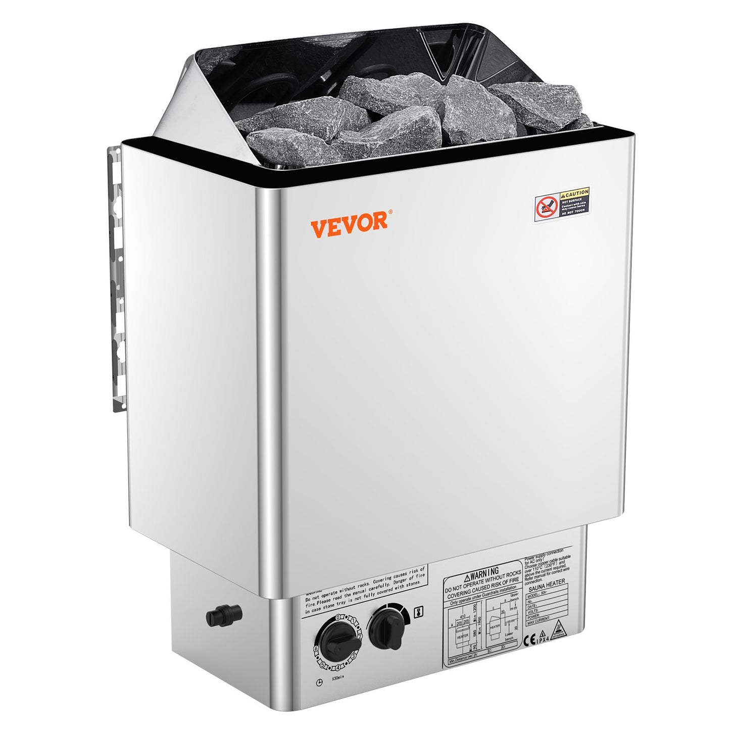 8KW Elektrisk bastuvärmare Inbyggd kontroll 8-12 m³HomeSpa rostfritt stål