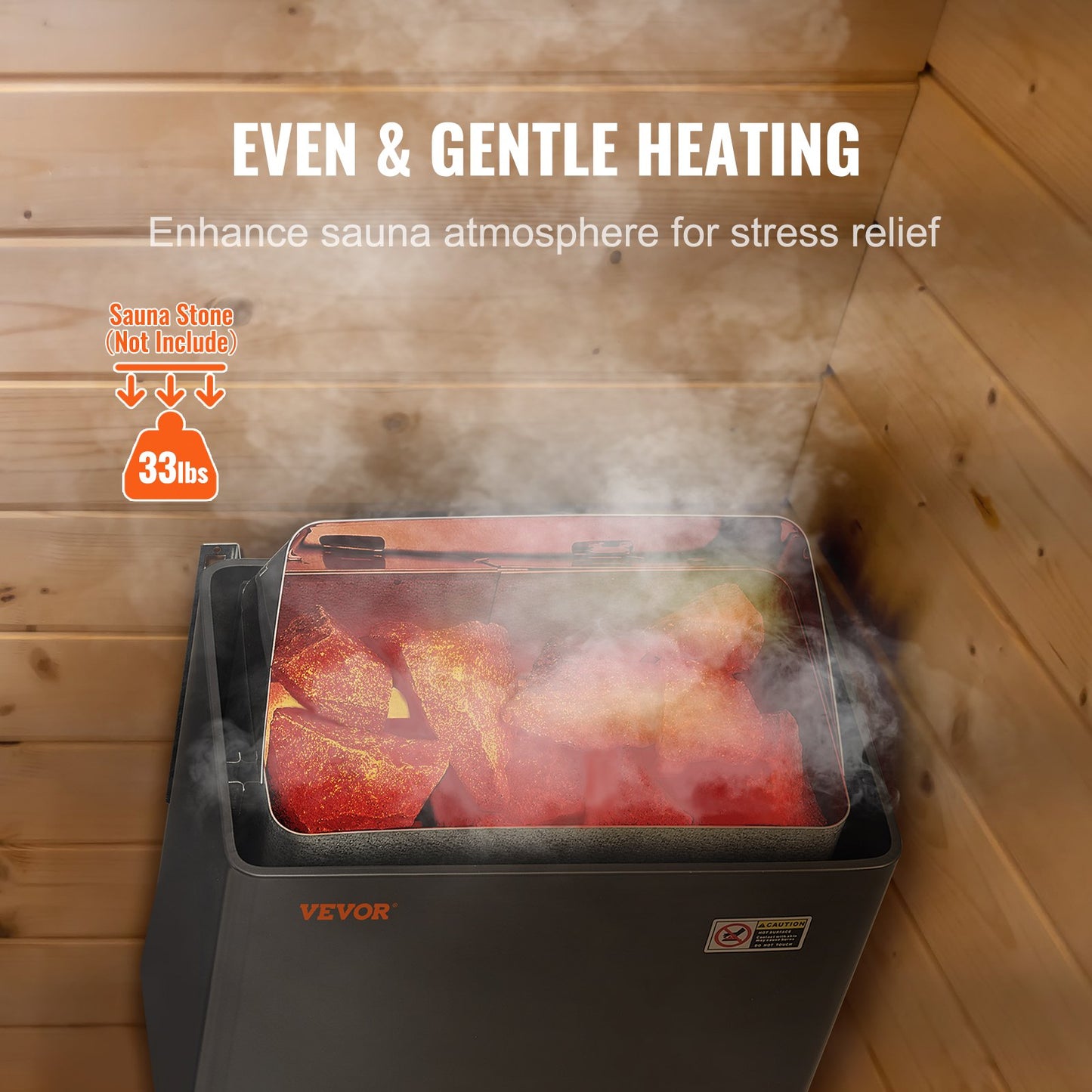 8KW Elektrisk Bastuvärmare Spis Inbyggd kontroll för 8-12 m³ Home Spa
