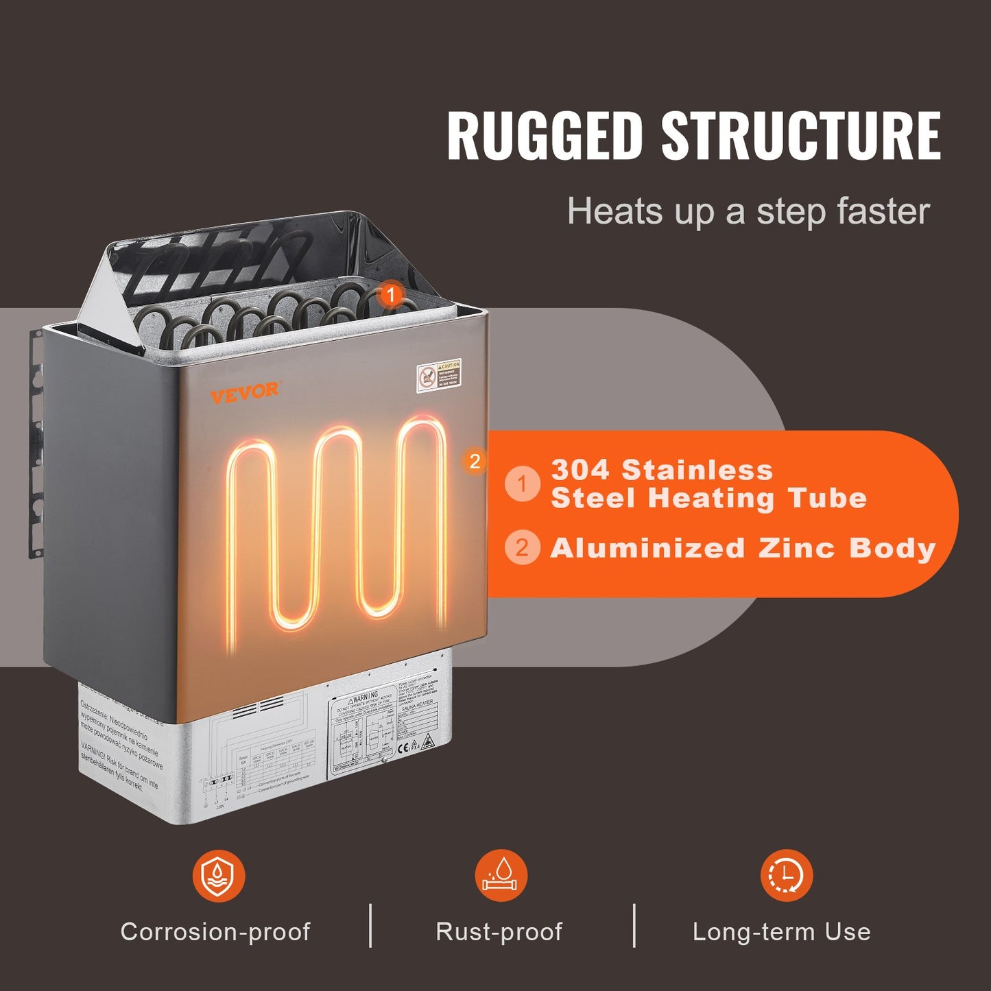 6KW Elektrisk Bastuvärmare Spis Digital Controller för 5-9 m³ Home Spa