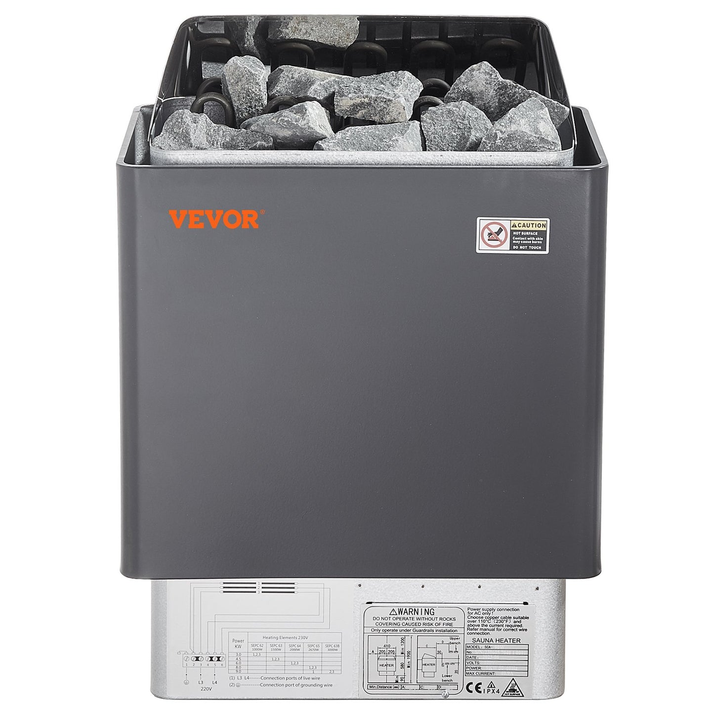 6KW Elektrisk Bastuvärmare Spis Digital Controller för 5-9 m³ Home Spa