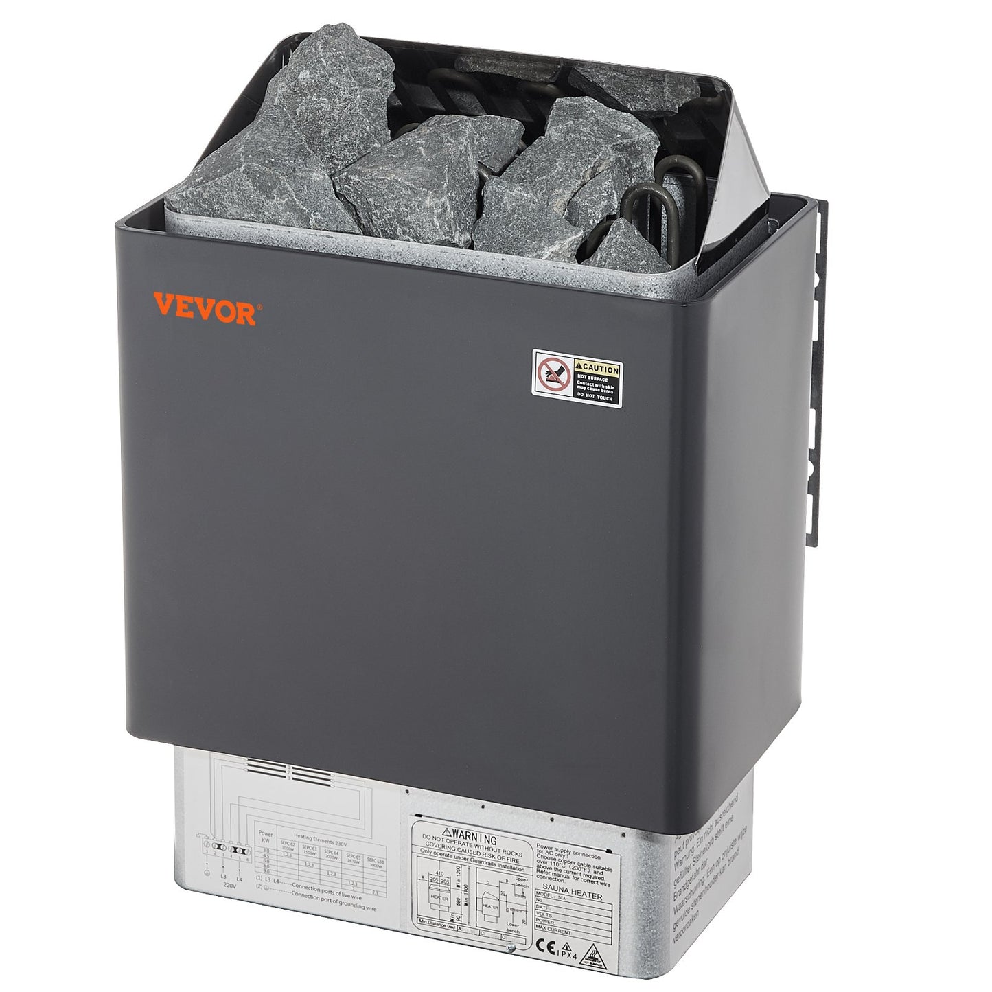 6KW Elektrisk Bastuvärmare Spis Digital Controller för 5-9 m³ Home Spa