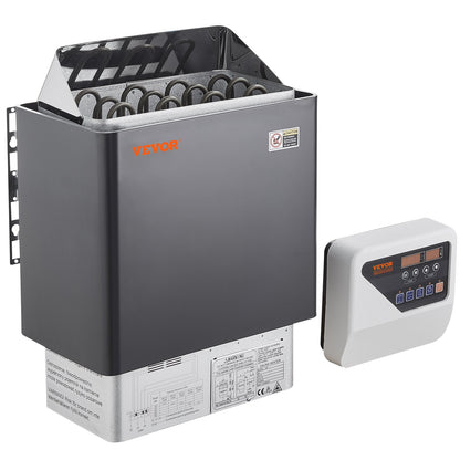 6KW Elektrisk Bastuvärmare Spis Digital Controller för 5-9 m³ Home Spa