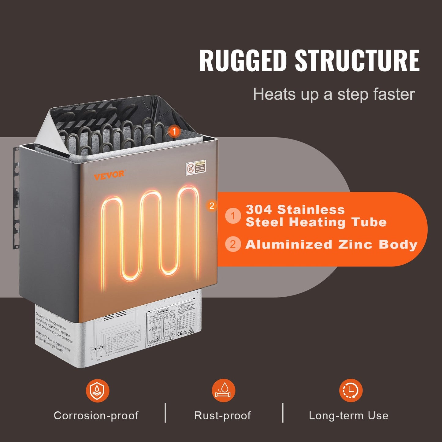 8KW Elektrisk Bastuvärmare Spis Digital Controller för 8-12 m³ Home Spa