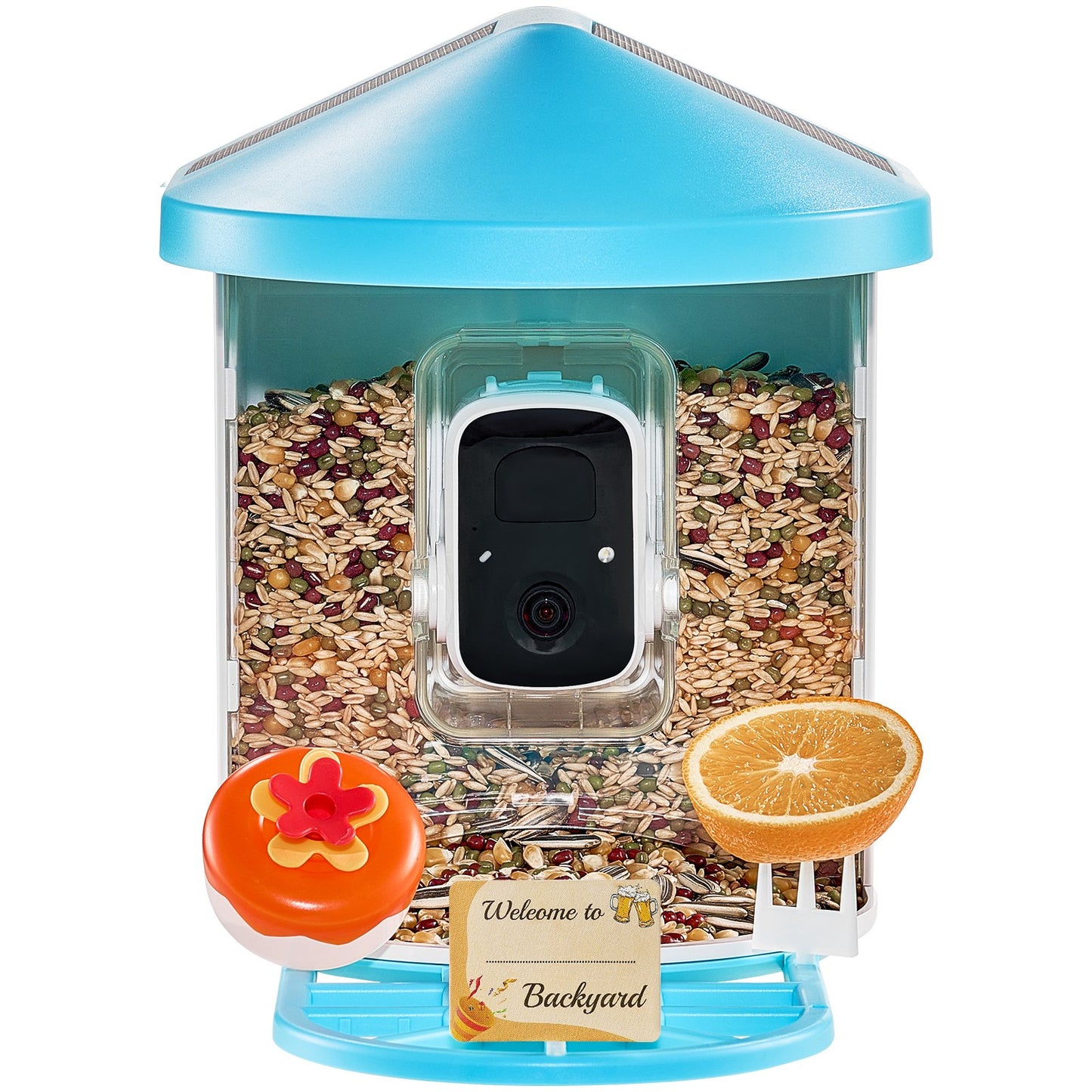 Smart Bird Feeder med kamera AI Identifiera 10 000+ fågelarter Soldriven