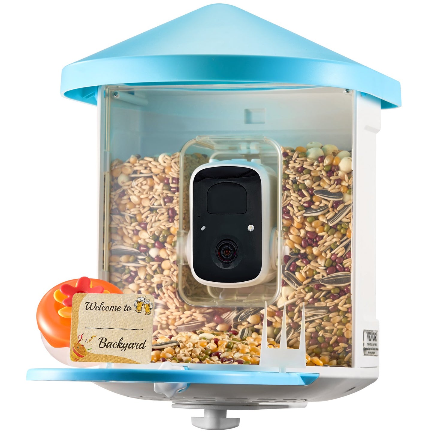 Smart Bird Feeder med kamera 2K HD AI Identifiera fågelarter Soldriven