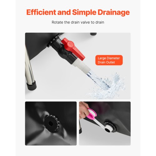 Canvas Fish Pond Above Ground Koi Aquarium 470 Gallon with Transparent Panel