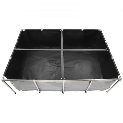 Canvas Fish Pond Above Ground Koi Aquarium 470 Gallon with Transparent Panel