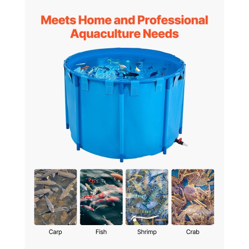 Canvas Fish Pond Upland Fish Aquarium 448.8 Gallon Round Koi Pond (Blue)