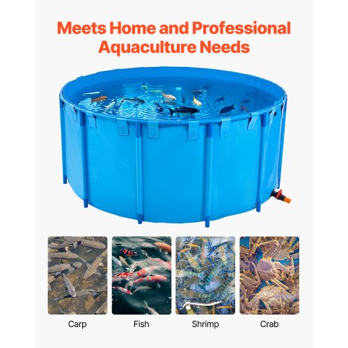 Canvas Fish Pond Upland Fish Aquarium 1320 Gallon Round Koi Pond (Blue)