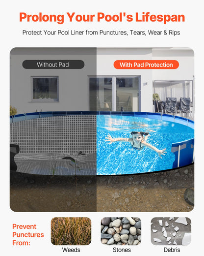 12x24 ft Oval Pool Liner Pad for Above Ground Pools Heavy Duty Pool Mat