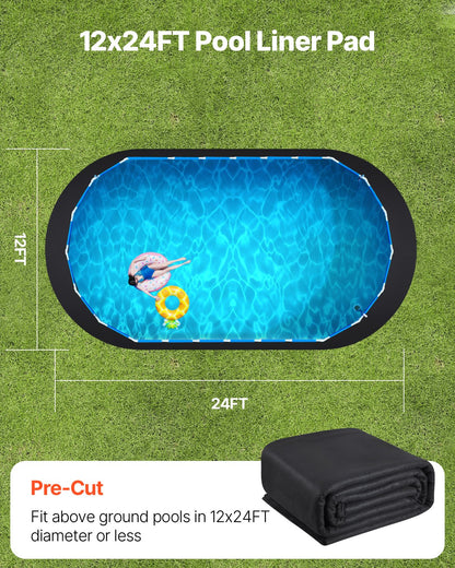 12x24 ft Oval Pool Liner Pad for Above Ground Pools Heavy Duty Pool Mat