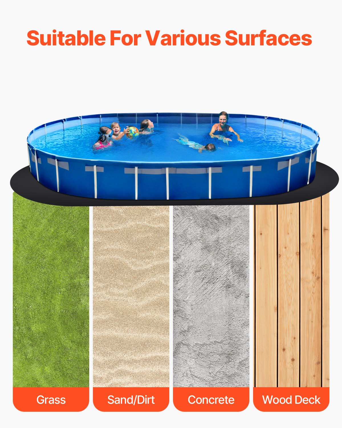 12x24 ft Oval Pool Liner Pad for Above Ground Pools Heavy Duty Pool Mat