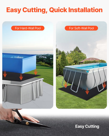 12x24ft Rectangle Pool Liner Pad Heavy Duty Pool Mat Prevents Punctures