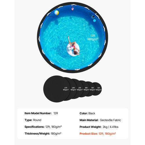 12 foot round pool mat for above ground pools, heavy duty pool mat | EU