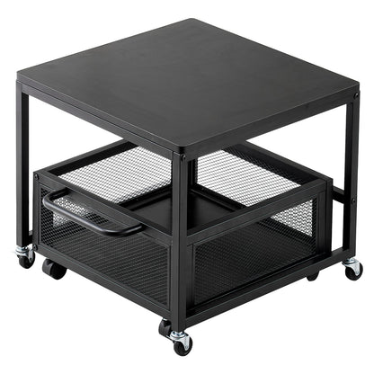 Mini Kylskåpsställ 198lbs med förvaringsvagn och svängbara hjul Svart