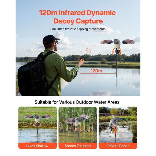 Spinning Wing Motion Duck Bells Outdoor Realistic Teal Decoys For Hunting