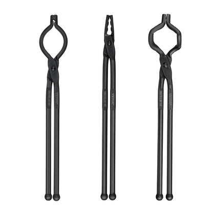 Schmiedezange, 18 Zoll, 3 STS, V-Bit-Bolzenzange, Wolfsbackenzange und Z-V-Bit-Zange, Schmiedezange aus Kohlenstoffstahl mit A3-Stahlnieten, für Anfänger und erfahrene Schmiede, Klingenschmiede und Handwerker