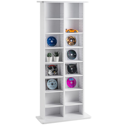 Media Storage Cabinet 8 Lager Justerbara DVD-hyllor Rymmer 464 CD-skivor Vita