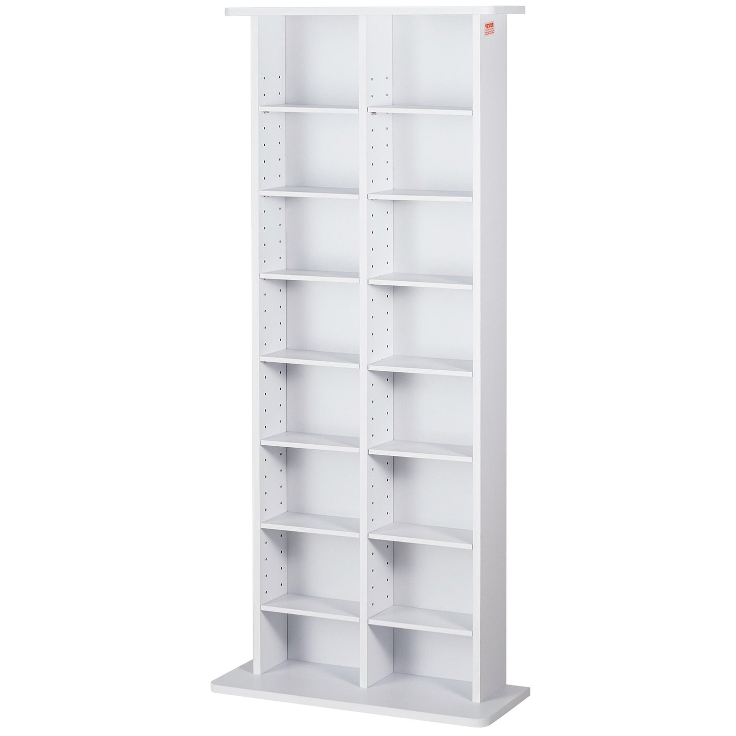 Media Storage Cabinet 8 Lager Justerbara DVD-hyllor Rymmer 464 CD-skivor Vita