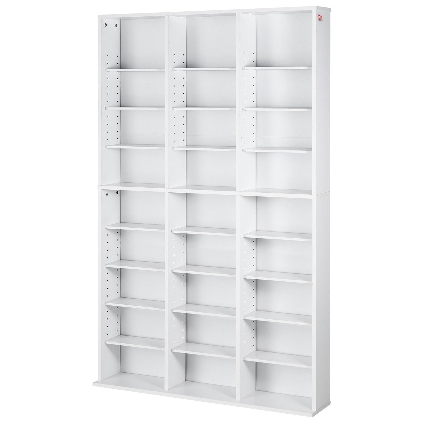 Media Storage Cabinet 9 lager Justerbara DVD-hyllor Rymmer 756 CD-skivor Vita