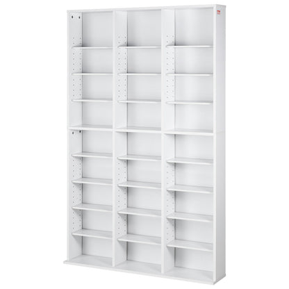 Media Storage Cabinet 9 lager Justerbara DVD-hyllor Rymmer 756 CD-skivor Vita