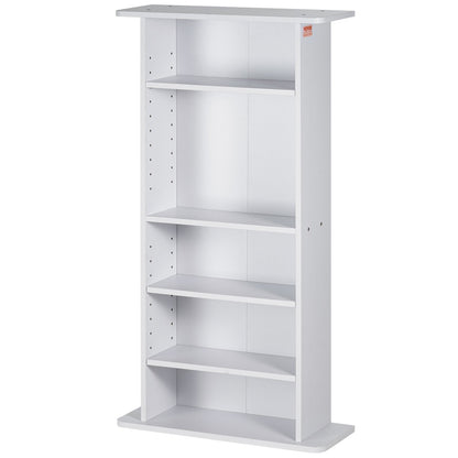 Media Storage Cabinet 5 lager Justerbara DVD-hyllor Rymmer 240 CD-skivor Vita