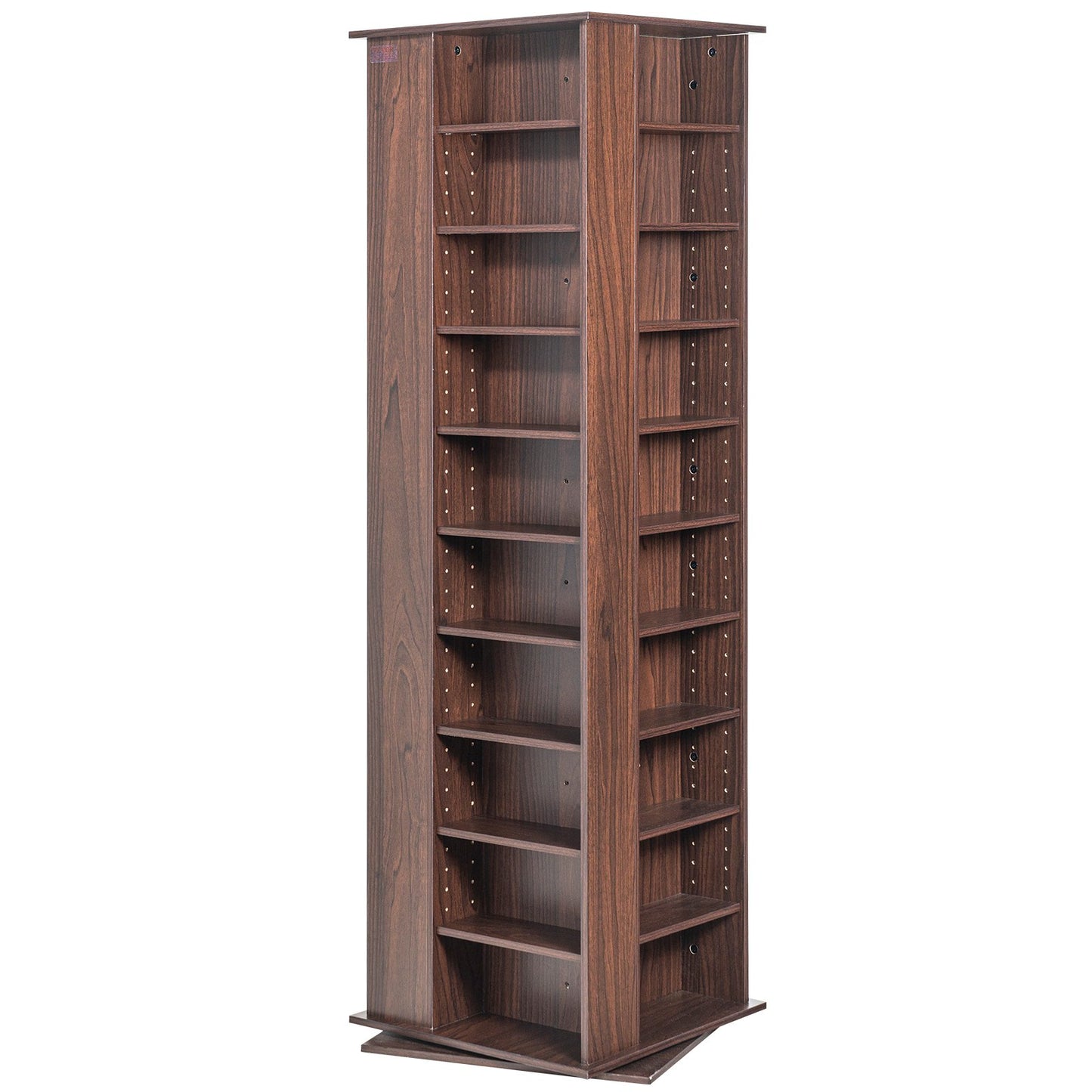 Spinning Media Tower 4-Sided Revolving Media Tower 1040 CDs Espresso
