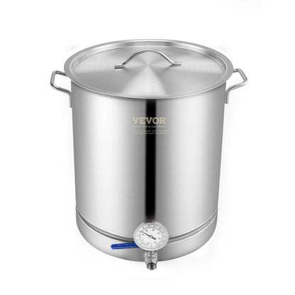 Vattenkokare i rostfritt stål, 16 GALLON brygggryta, trelagersbotten för öl, bryggkanna, hembryggningstillbehör inkluderar lock, handtag, termometer, kulventilstapp, filter, filterbricka