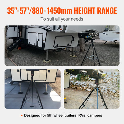 5th Wheel Stand Stabilizer, 5000 LBS Load Capacity Stand Turntable Stabilizer, 35"-57" Adjustable Height RV Gooseneck Stabilizer, Stand Jack for Fifth Wheel Trailers, RVs and Motorhomes