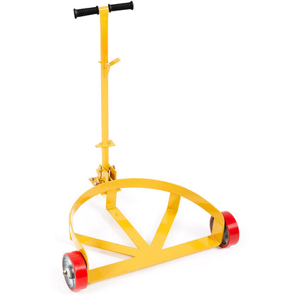 55-Gallonen-Fasswagen, 1200 lbs Tragkraft, Fasswagen, Fasswagen, runder Transportwagen aus Stahl, niedriges Profil, robuster Stahlrahmen mit verstellbarem Griff, 3 Räder, für Werkstatt, Fabrik, Lager