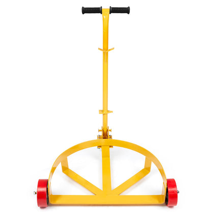 55-Gallonen-Fasswagen, 1200 lbs Tragkraft, Fasswagen, Fasswagen, runder Transportwagen aus Stahl, niedriges Profil, robuster Stahlrahmen mit verstellbarem Griff, 3 Räder, für Werkstatt, Fabrik, Lager