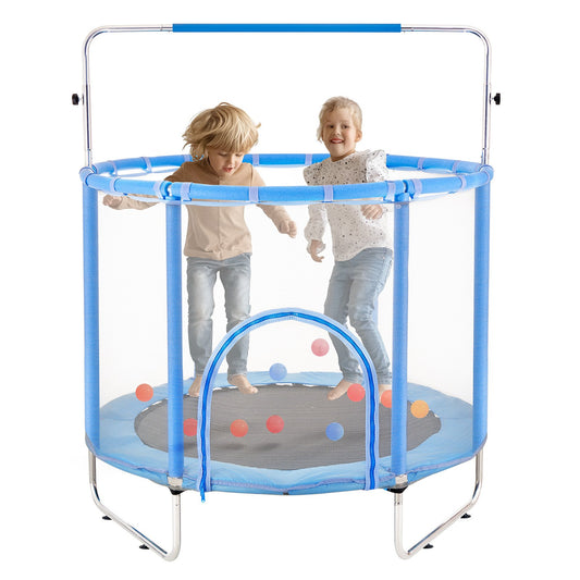 55" studsmatta för barn, mini studsmatta för småbarn med nät inomhus utomhus