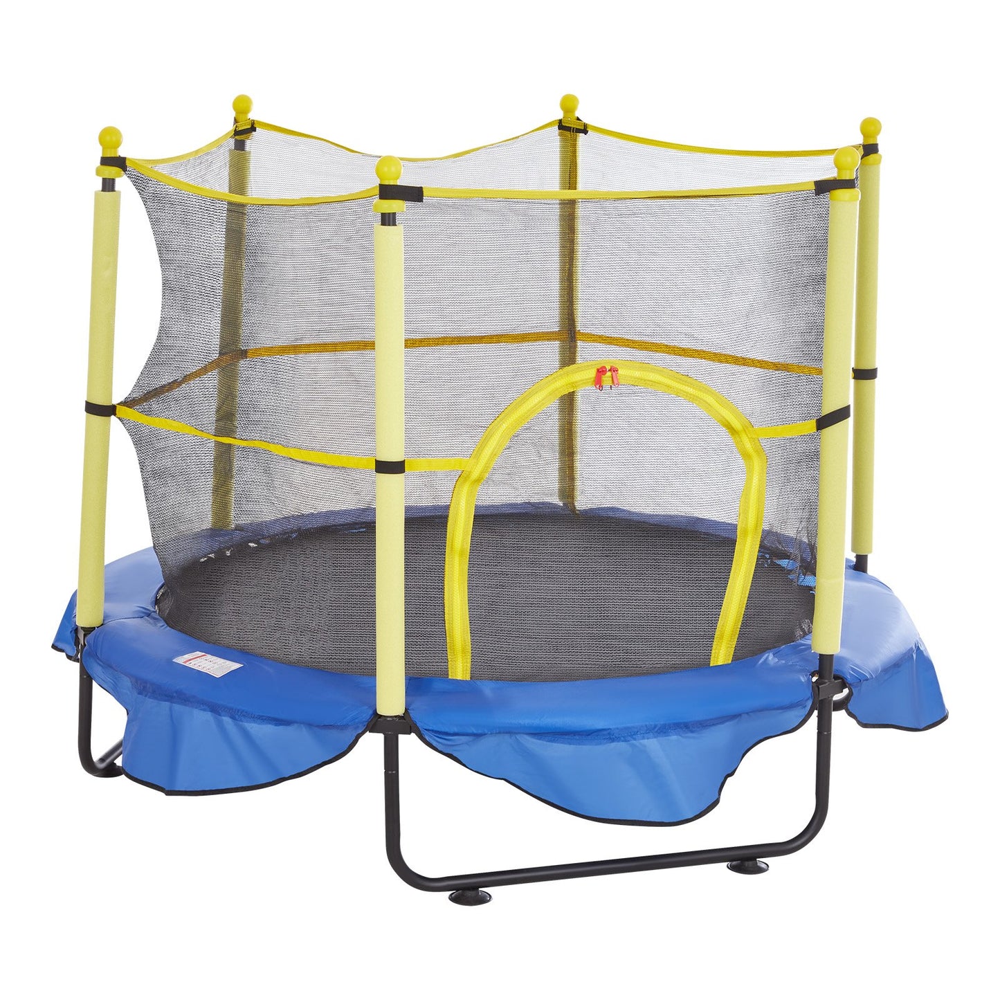 5FT studsmatta för barn, 60-tums utomhusstudsmatta med skyddsnät, basketbåge och havsbollar, födelsedagspresenter för småbarns studsmatta för 3+ år barn