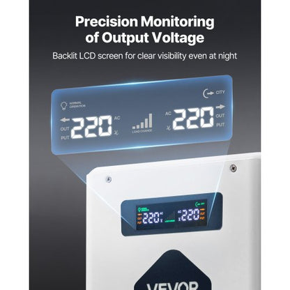 Spänningsomvandlare, 3000VA, Kraftig spänningsomvandlare, 110V till 220V transformator, med 2 EU-uttag, USB-utgång, LCD-display, temperaturskydd, för 220V-apparater |  EU