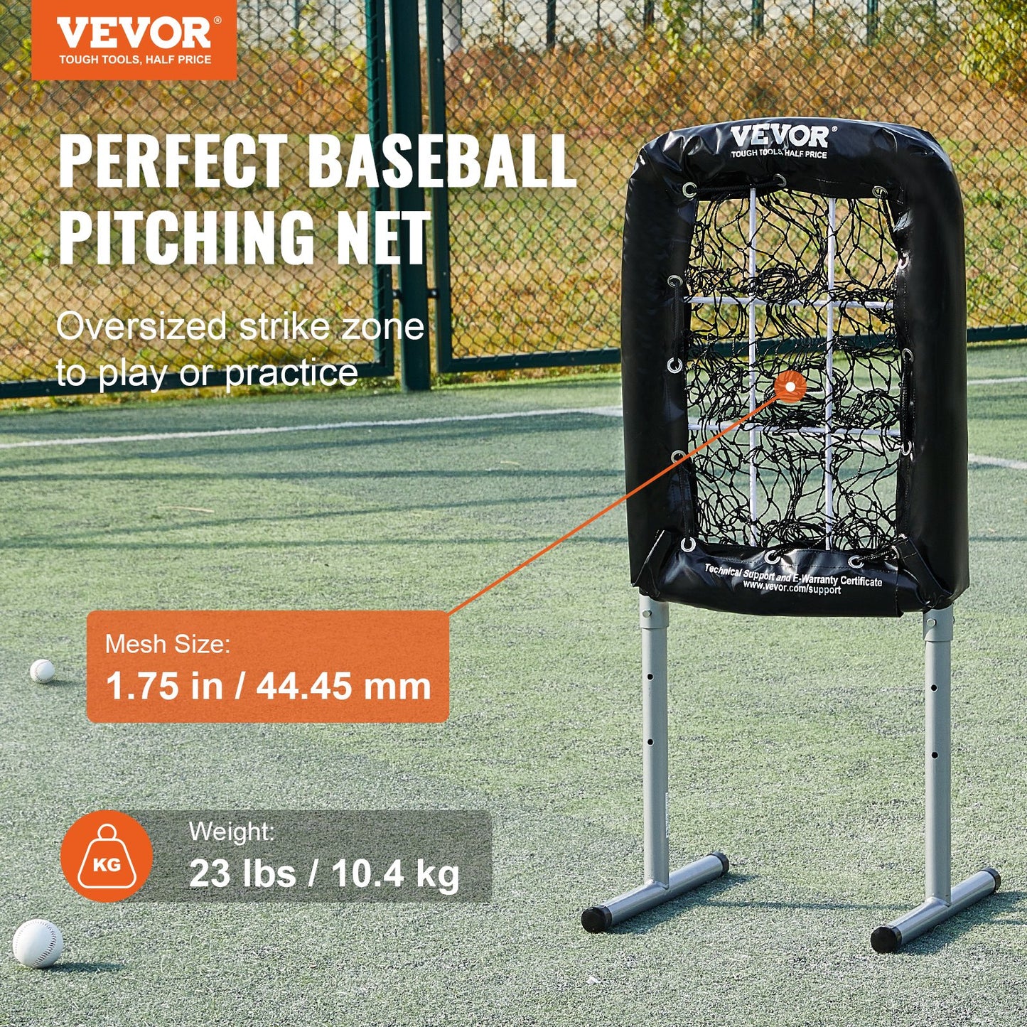 9-Hole Baseball Net, 21"x29" Softball Baseball Training Equipment for Batting Practice, Heavy Duty Height Adjustable Training Aid with Batting Zone and 4 Ground Stakes, for Youth Adults