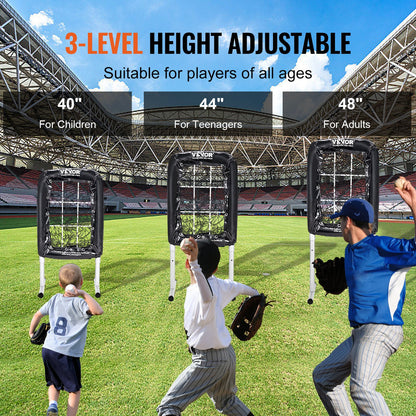 9-Hole Baseball Net, 21"x29" Softball Baseball Training Equipment for Batting Practice, Heavy Duty Height Adjustable Training Aid with Batting Zone and 4 Ground Stakes, for Youth Adults