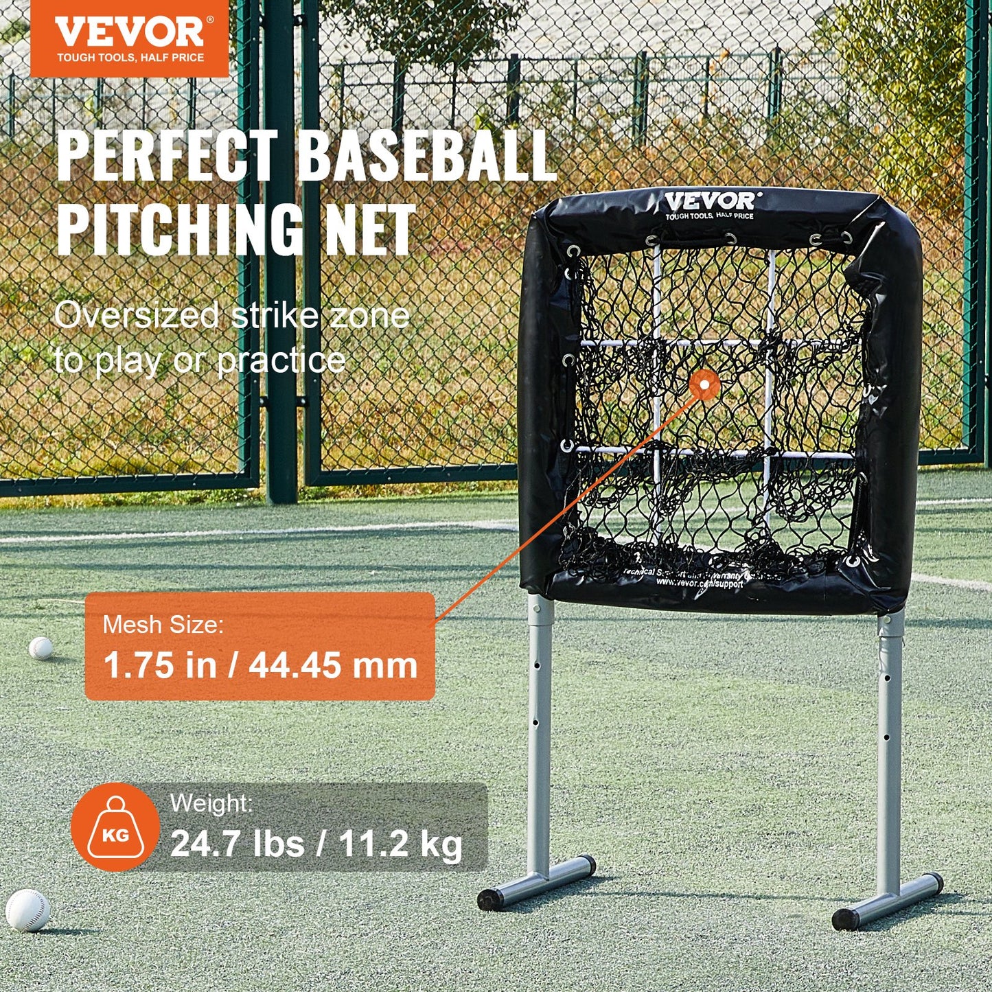 9-Hole Baseball Net, 28"x27" Softball Baseball Training Equipment for Batting Practice, Heavy Duty Height Adjustable Training Aid with Batting Zone and 4 Ground Stakes, for Youth Adults