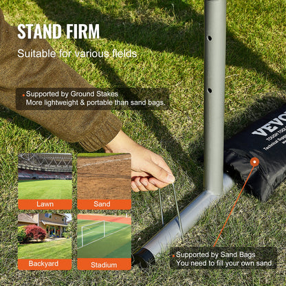 9-Hole Baseball Net, 28"x27" Softball Baseball Training Equipment for Batting Practice, Heavy Duty Height Adjustable Training Aid with Batting Zone and 4 Ground Stakes, for Youth Adults