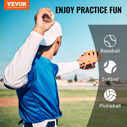 9-Hole Baseball Net, 28"x27" Softball Baseball Training Equipment for Batting Practice, Heavy Duty Height Adjustable Training Aid with Batting Zone and 4 Ground Stakes, for Youth Adults