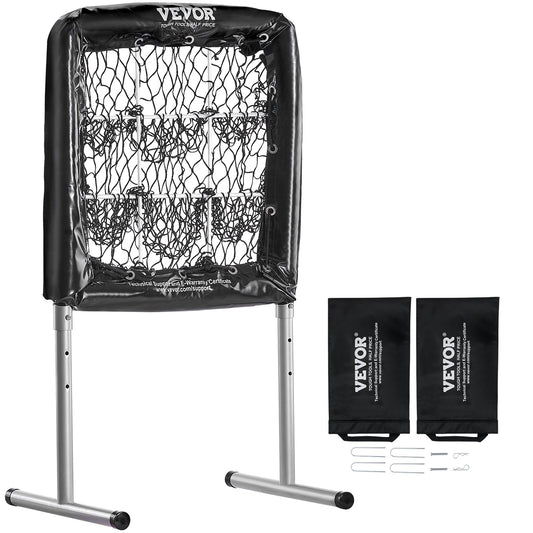 9-Hole Baseball Net, 28"x27" Softball Baseball Training Equipment for Batting Practice, Heavy Duty Height Adjustable Training Aid with Batting Zone and 4 Ground Stakes, for Youth Adults