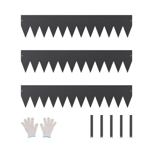 Stålkantlist 3-pack 40 x 8 tum Rostbeständig gångvägsavdelare