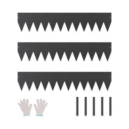 Stålkantlist 3-pack 40 x 8 tum Rostbeständig gångvägsavdelare