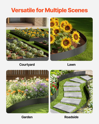 Stål Landskapskant 4-pack 40 x 6 i rostbeständig vägavdelare