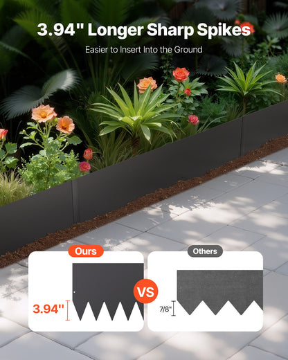 Stål Landskapskant 4-pack 40 x 12 tum Rostbeständig Pathway Divider