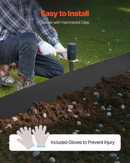 Stål Landskapskant 4-pack 40 x 12 tum Rostbeständig Pathway Divider