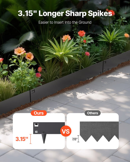 Stål Landskapskant 5-pack 39 x 3 tum Rostbeständig Pathway Divider
